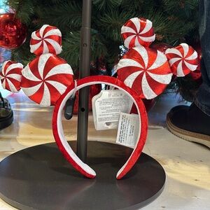 Disneyland Parks Red and White Peppermint Ears - 2025 Collection - NWT!!
